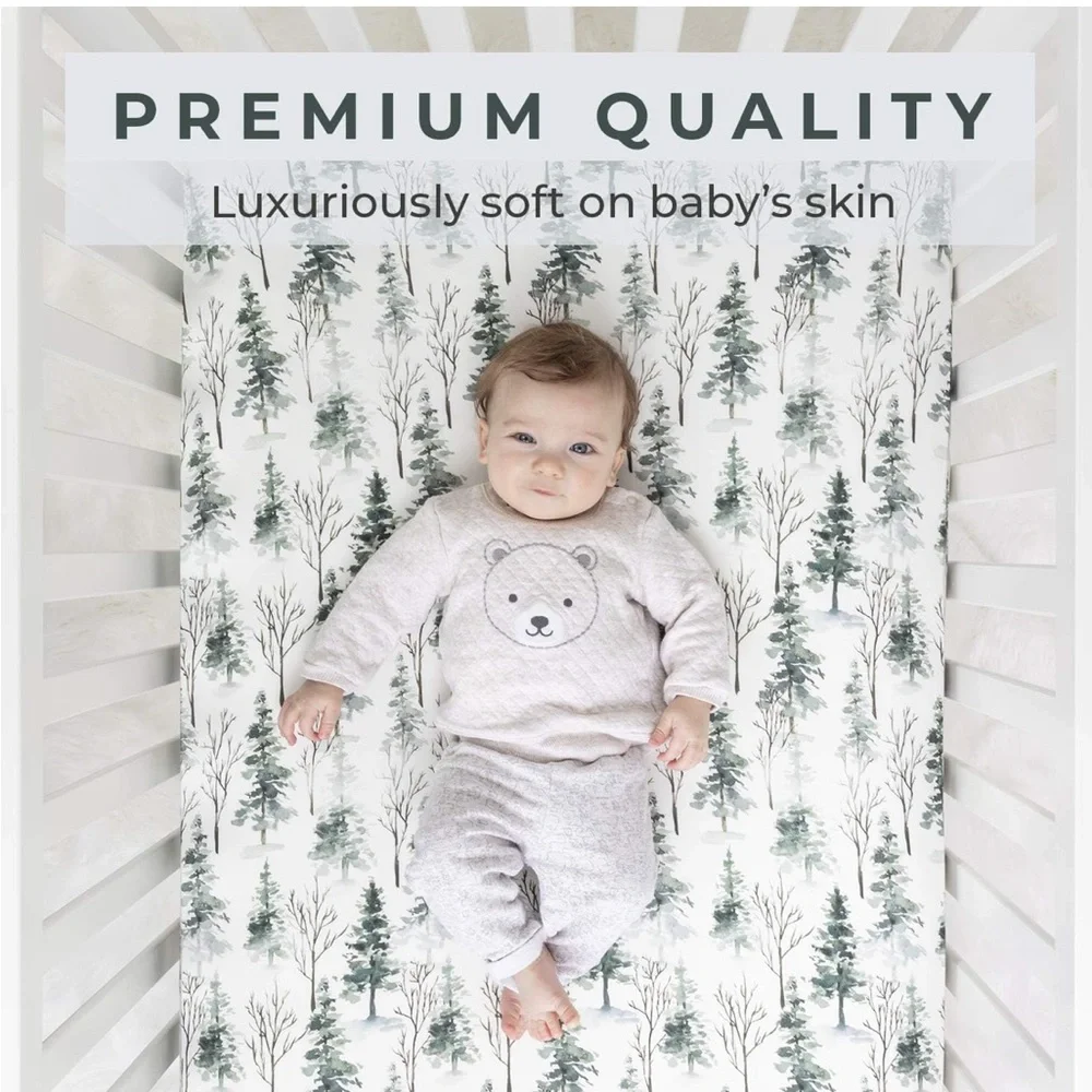 Printed Woodland Tree & Fox Duvet Cover Set - White & Gray